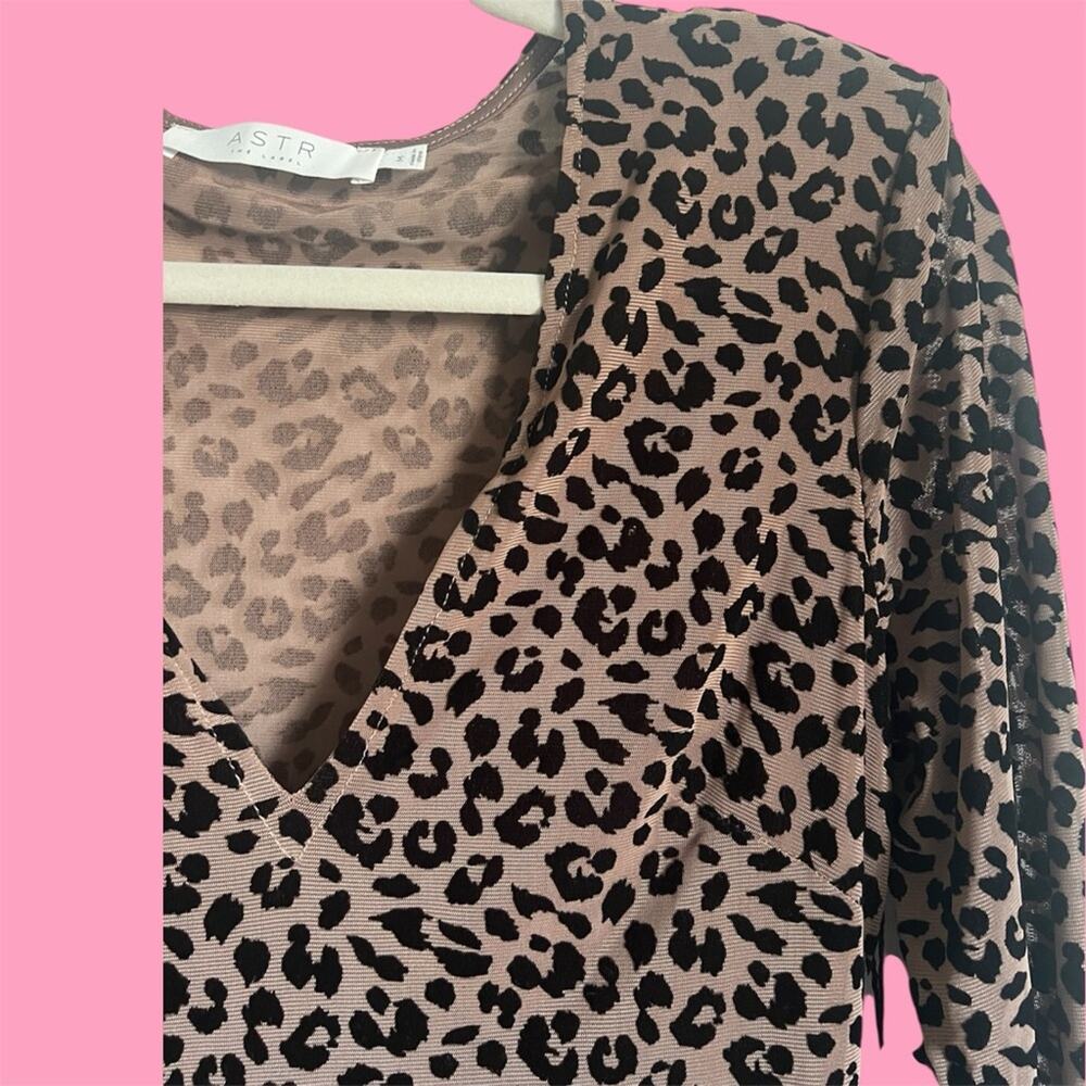 NWT ASTR Leopard Sheer bodysuit size medium New With Tags - Picture 8 of 12